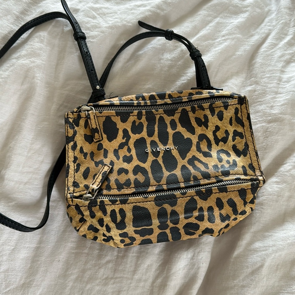 Givenchy Leather Mini Pandora Bag - Leopard